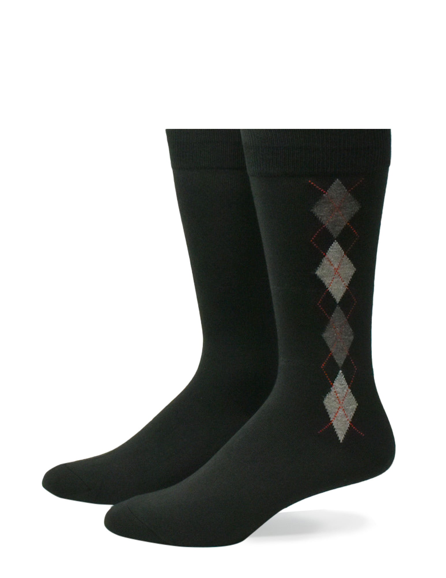 Super Soft Argyle Dress Sock True Black Shoe Sizes 6-12