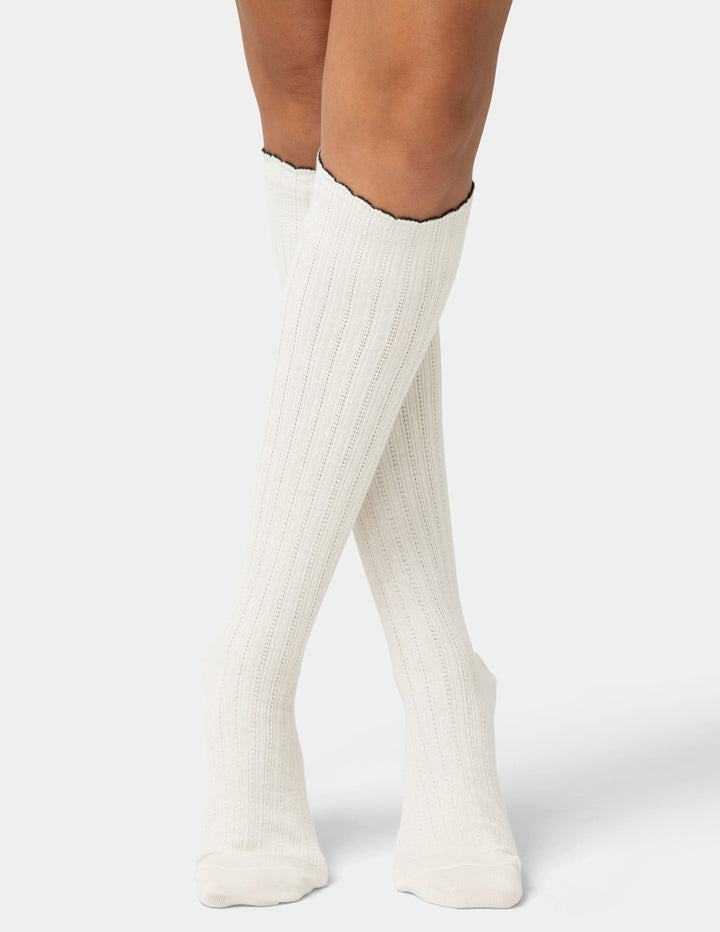 Scallop Tip Knee Sock