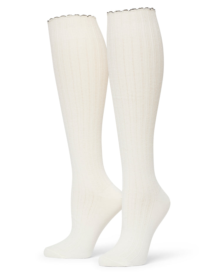Scallop Tip Knee Sock