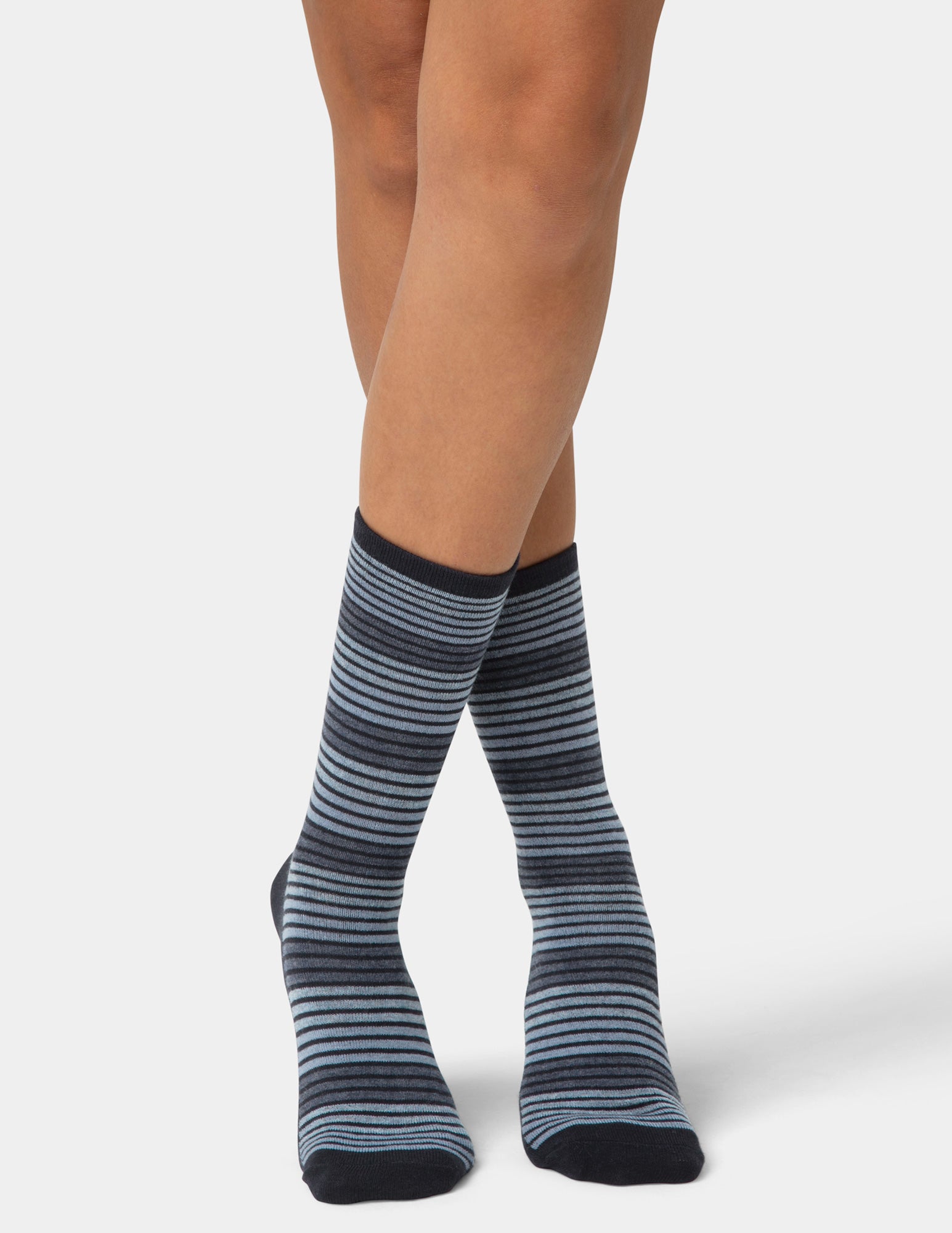 Flat Knit Striped Crew Sock 3 Pair Pack – No nonsense