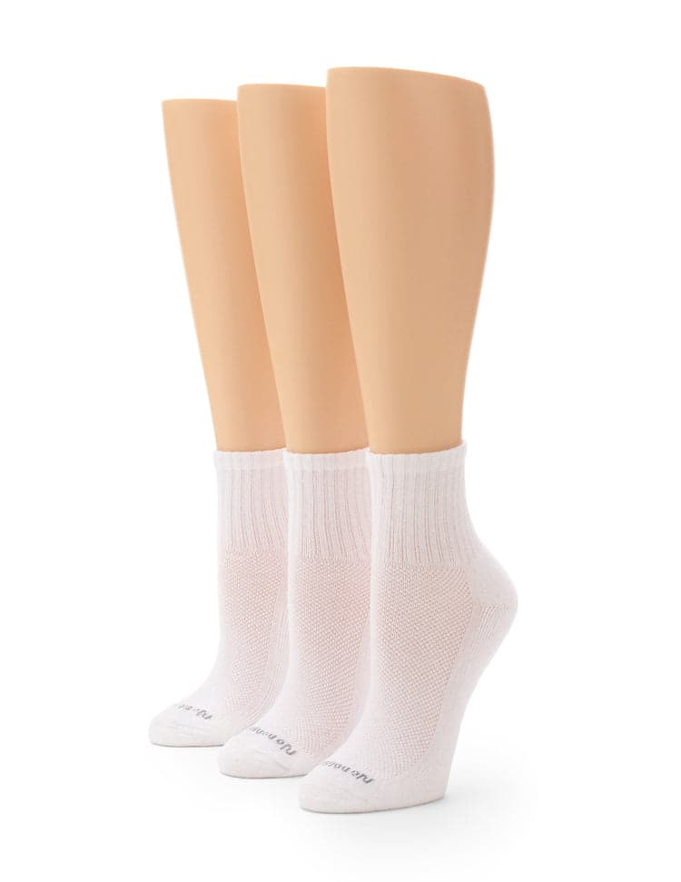 Soft & Breathable Women's Cushioned Mini Crew Socks 3 Pair Pack