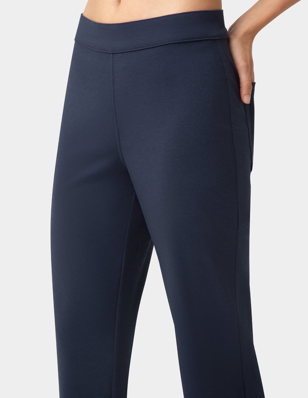 Navy blue pants on a white background