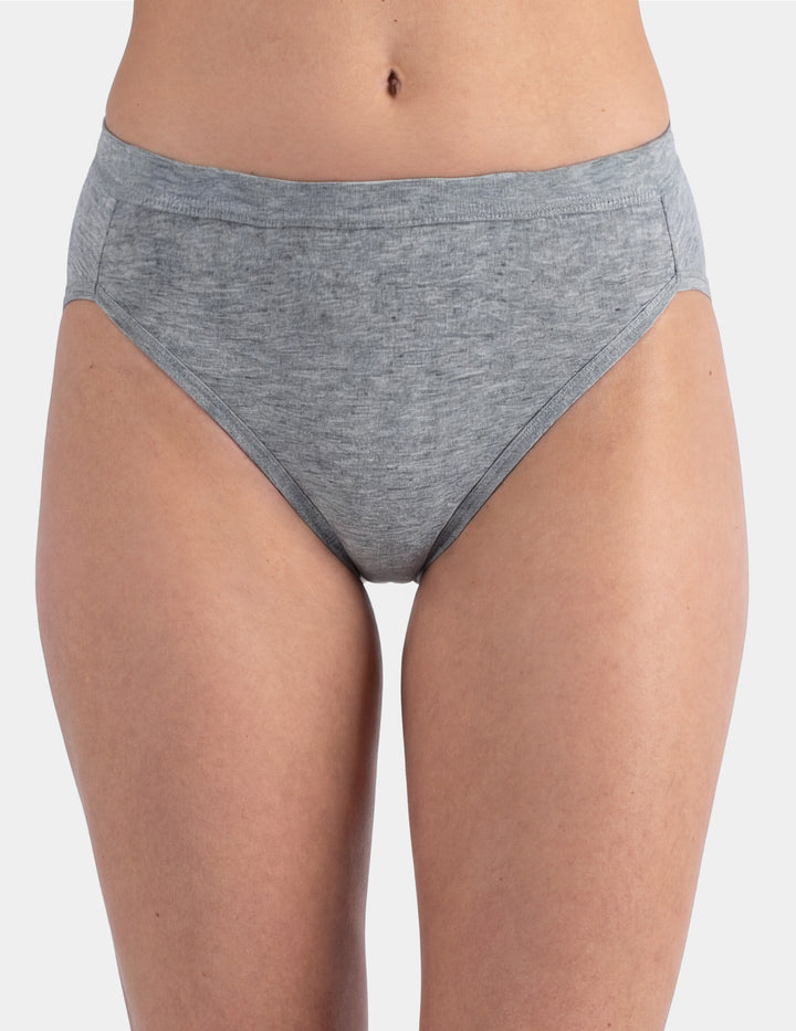 Woman wearing grey brief underwear
