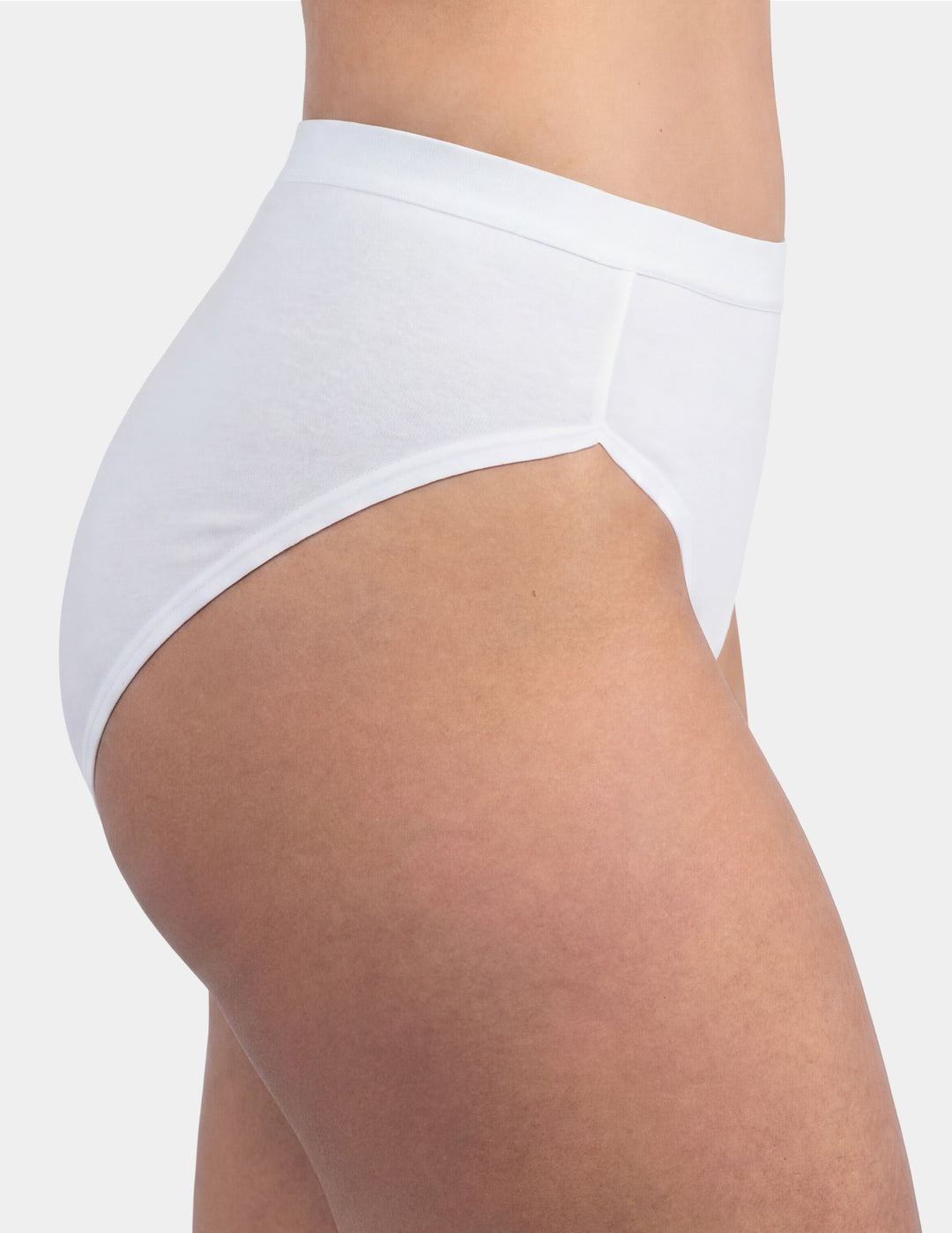 Woman wearing white brief underwear