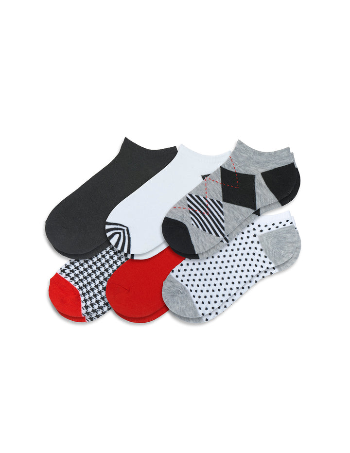 Color Expressions Patterned No Show 6 Pair Pack