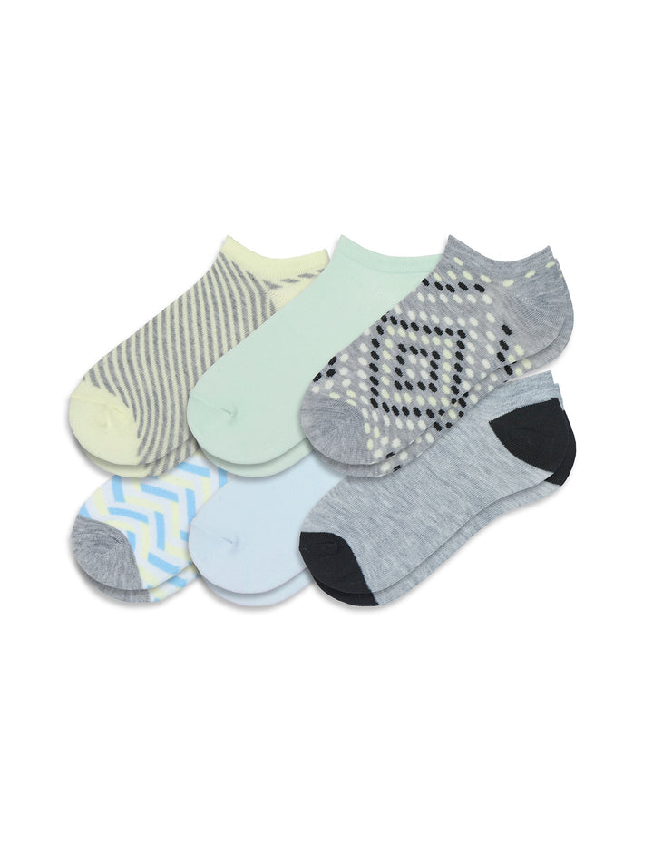 Color Expressions Patterned No Show 6 Pair Pack