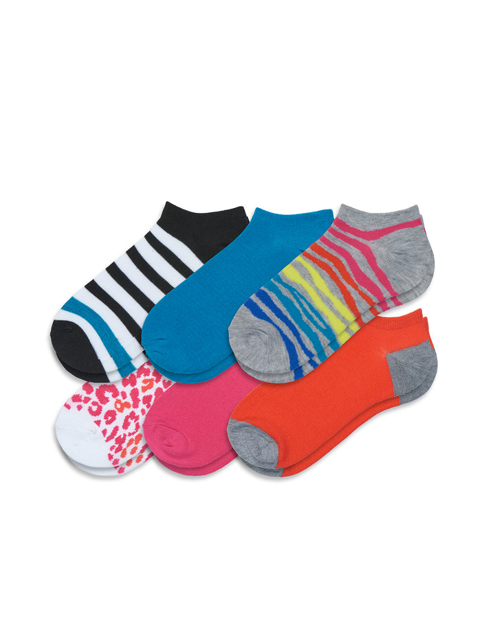 Color Expressions Patterned No Show 6 Pair Pack