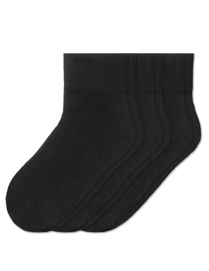 Three black socks on a white background