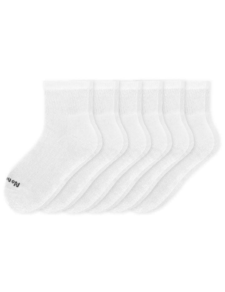 Set of white socks with a brand logo on a white background