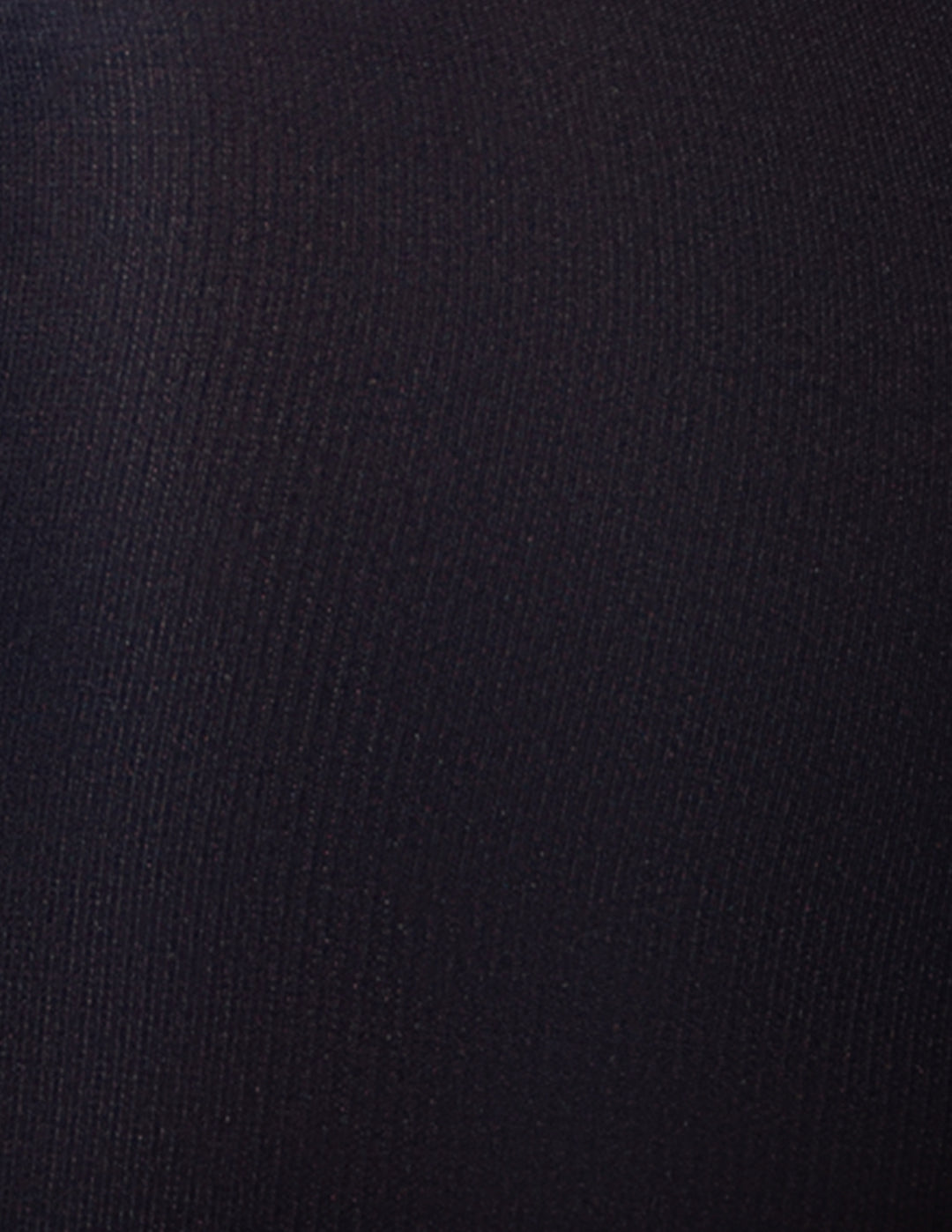 A close-up of a black ribbed knit fabric texture.
