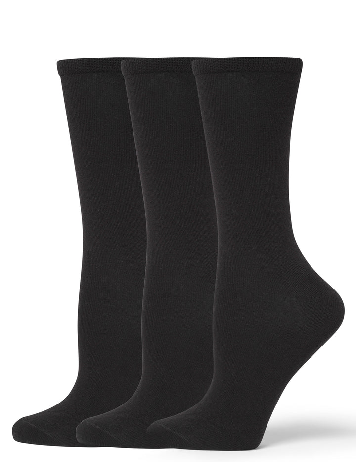 Cotton Flat Knit Crew 3 Pair Pack