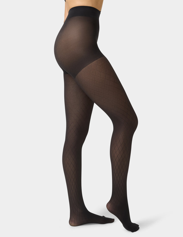 Great Shapes® Diamond Control Top Textured Tights
