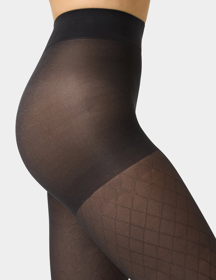 Great Shapes® Diamond Control Top Textured Tights