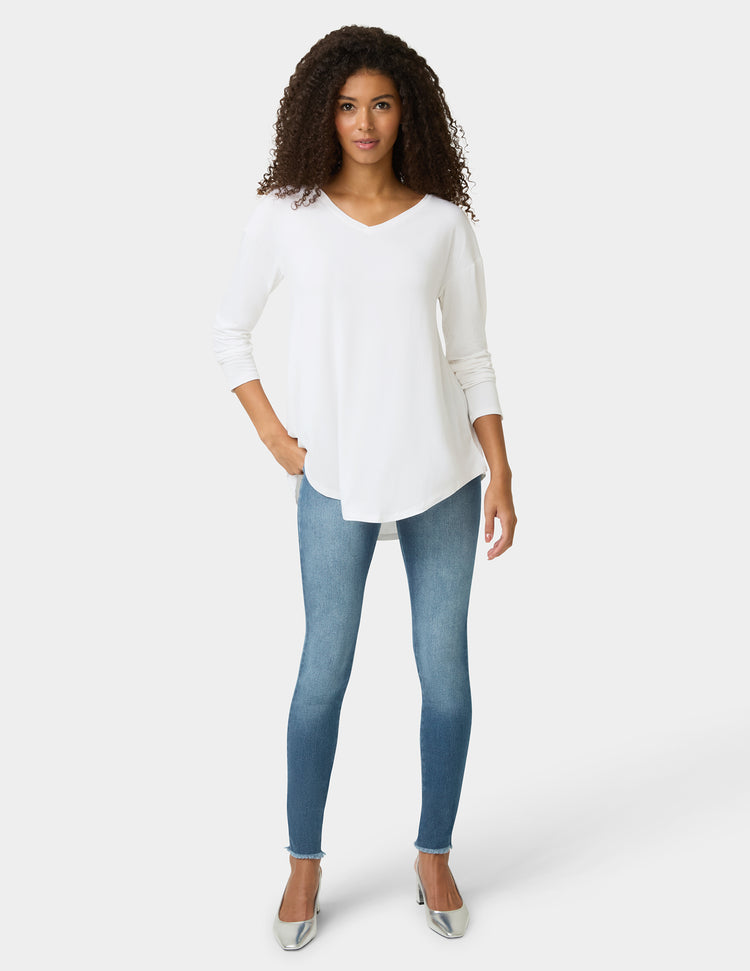 Frayed Edge Denim Leggings