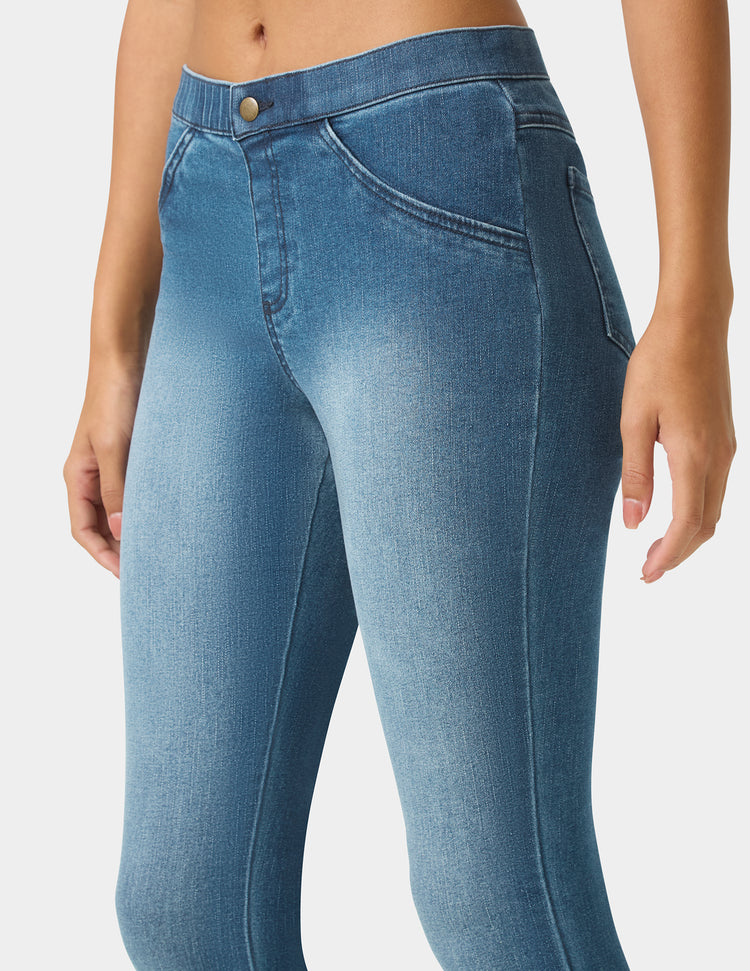Frayed Edge Denim Leggings