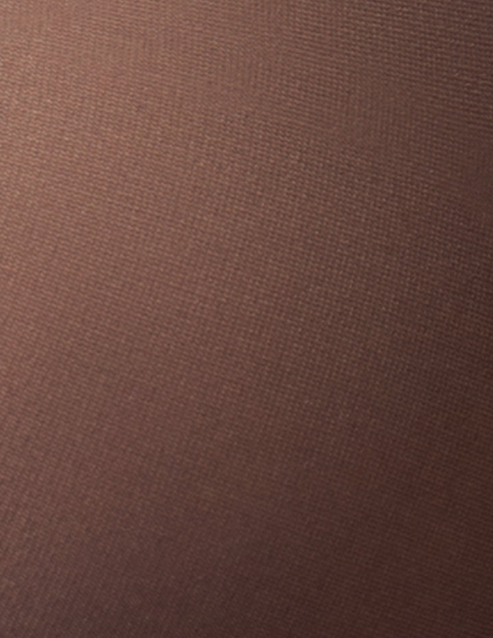A close-up of a textured brown fabric surface with a fine woven pattern.