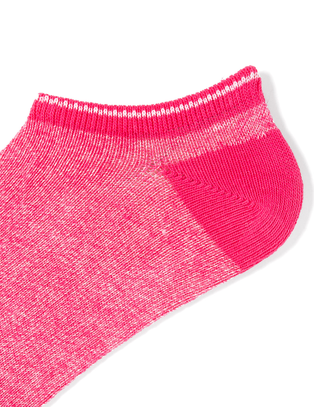 Close-up of a pink ankle sock on a white background