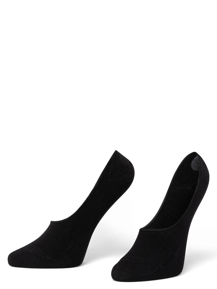 Pair of black socks on a white background
