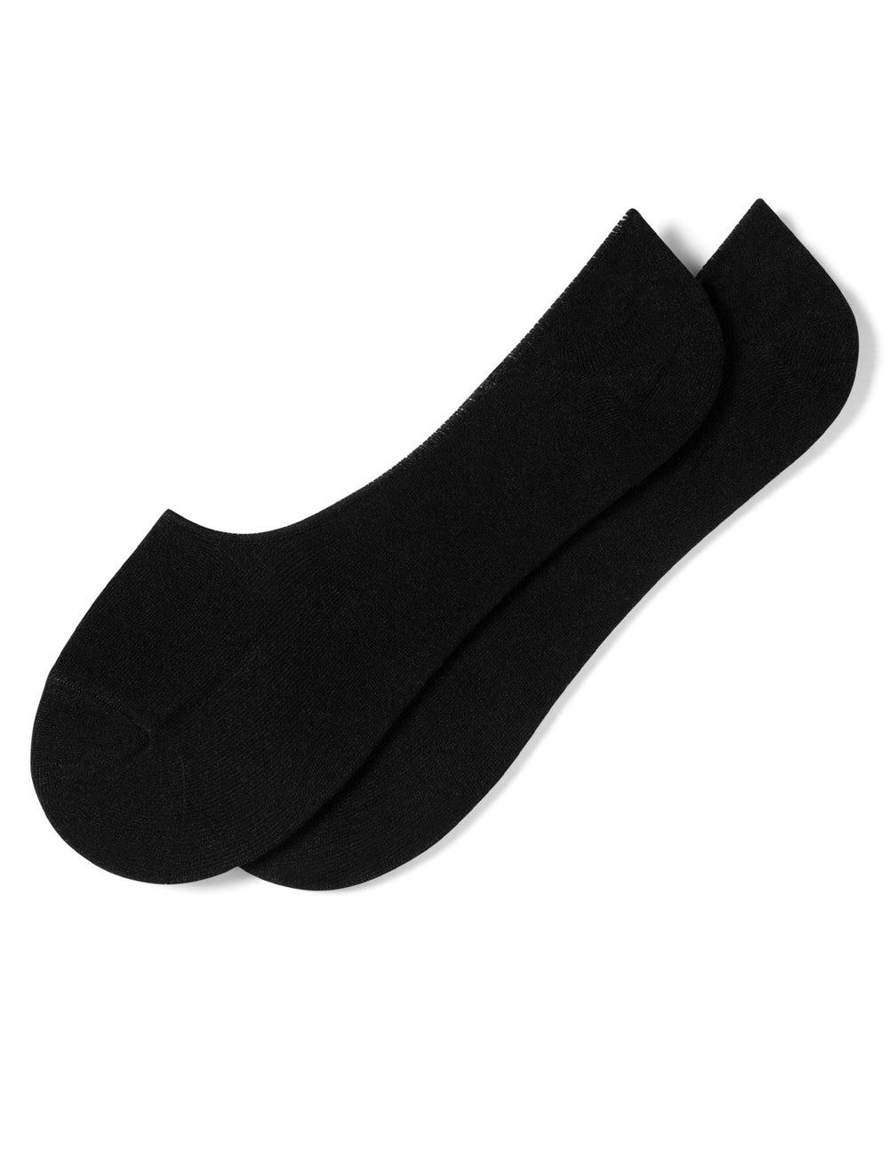 Two black ankle socks on a white background