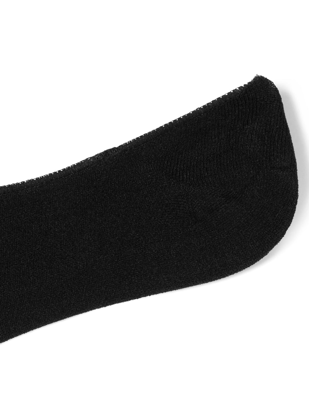 Close-up of a black sock on a white background