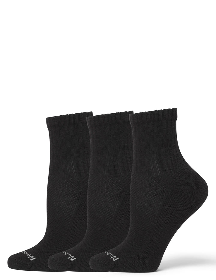 Soft & Breathable Women's Cushioned Mini Crew Socks 3 Pair Pack