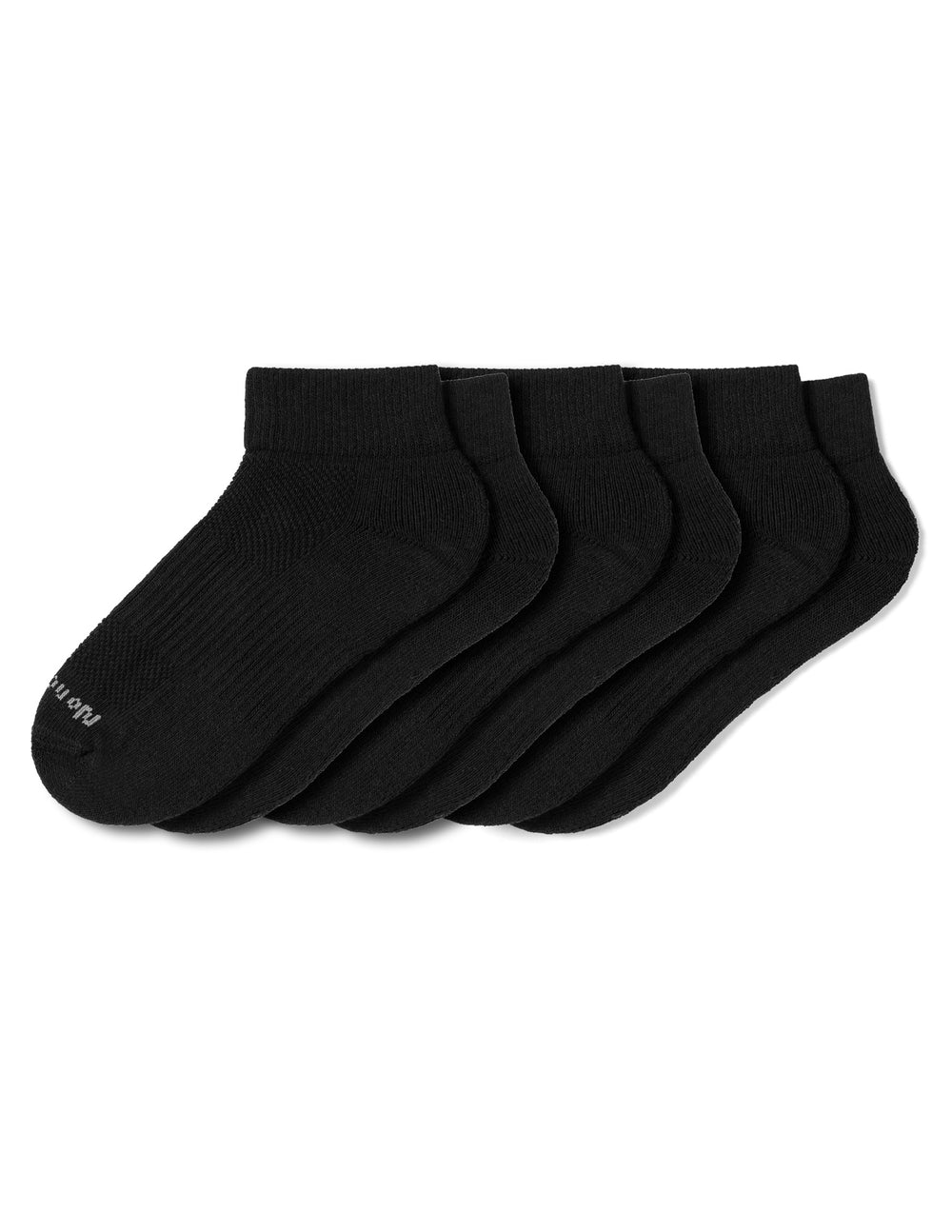 Set of six black socks on a white background