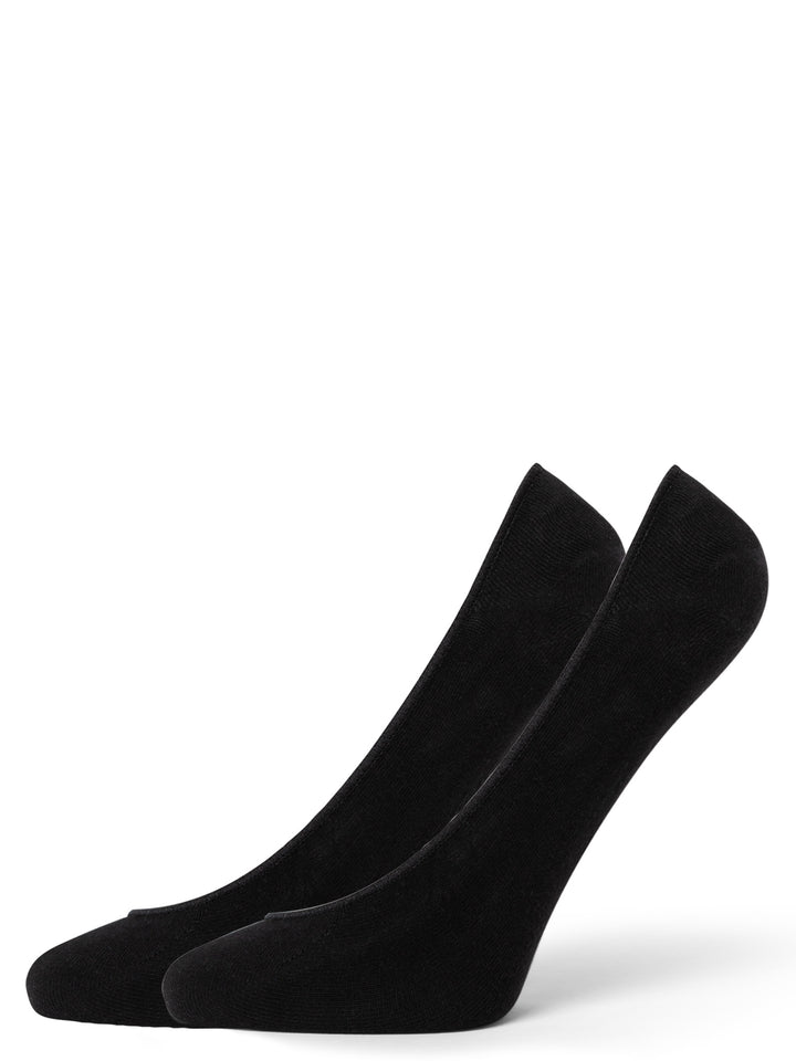 Pair of black socks on a white background