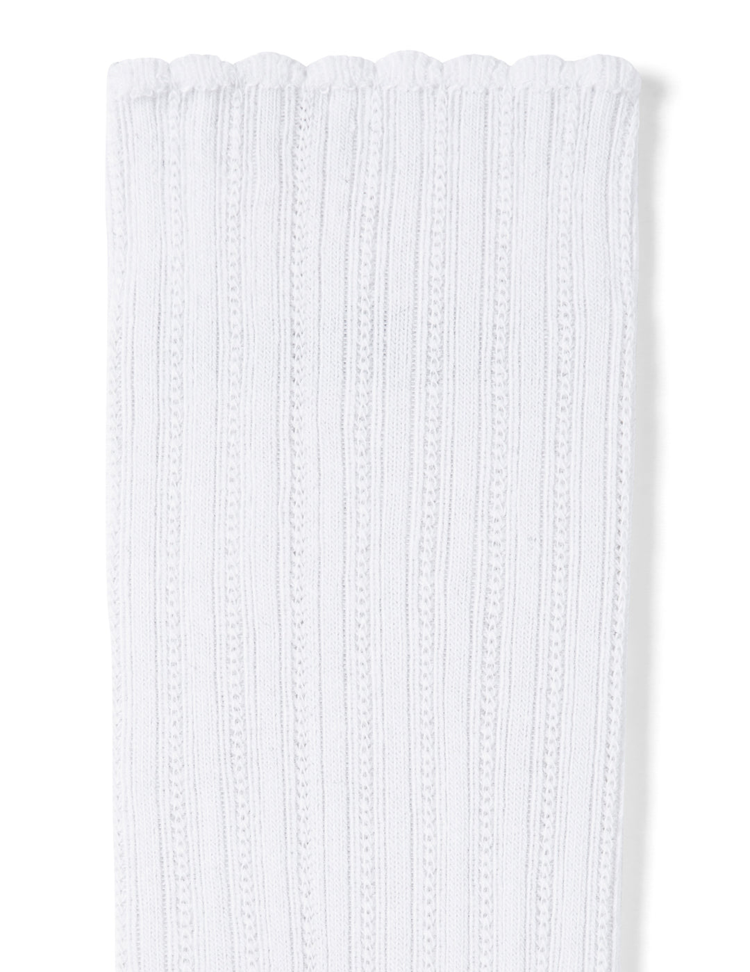 White ribbed knitted fabric on a white background