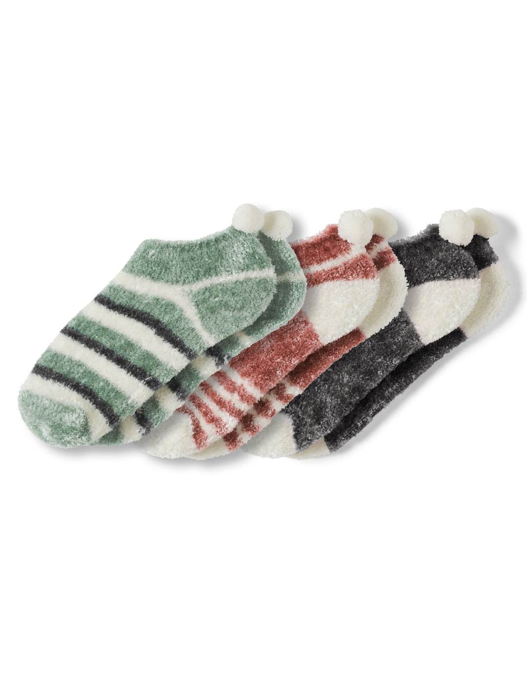 Patterned Shortie Slipper Sock 3 Pair Pack