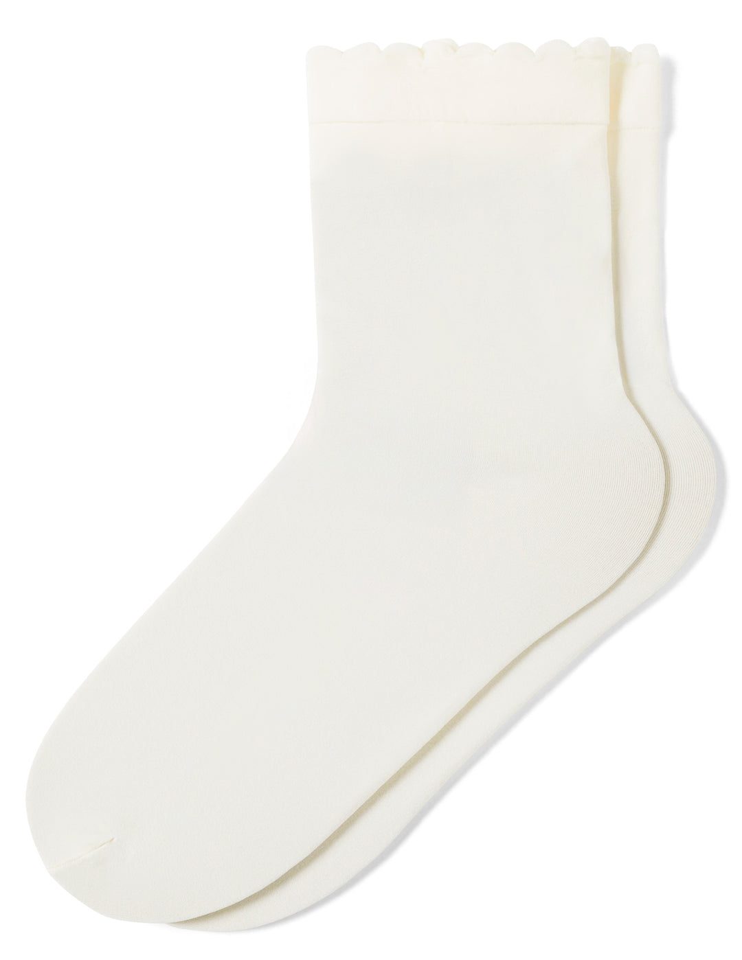 Opaque Scallop Edge Ankle Sock
