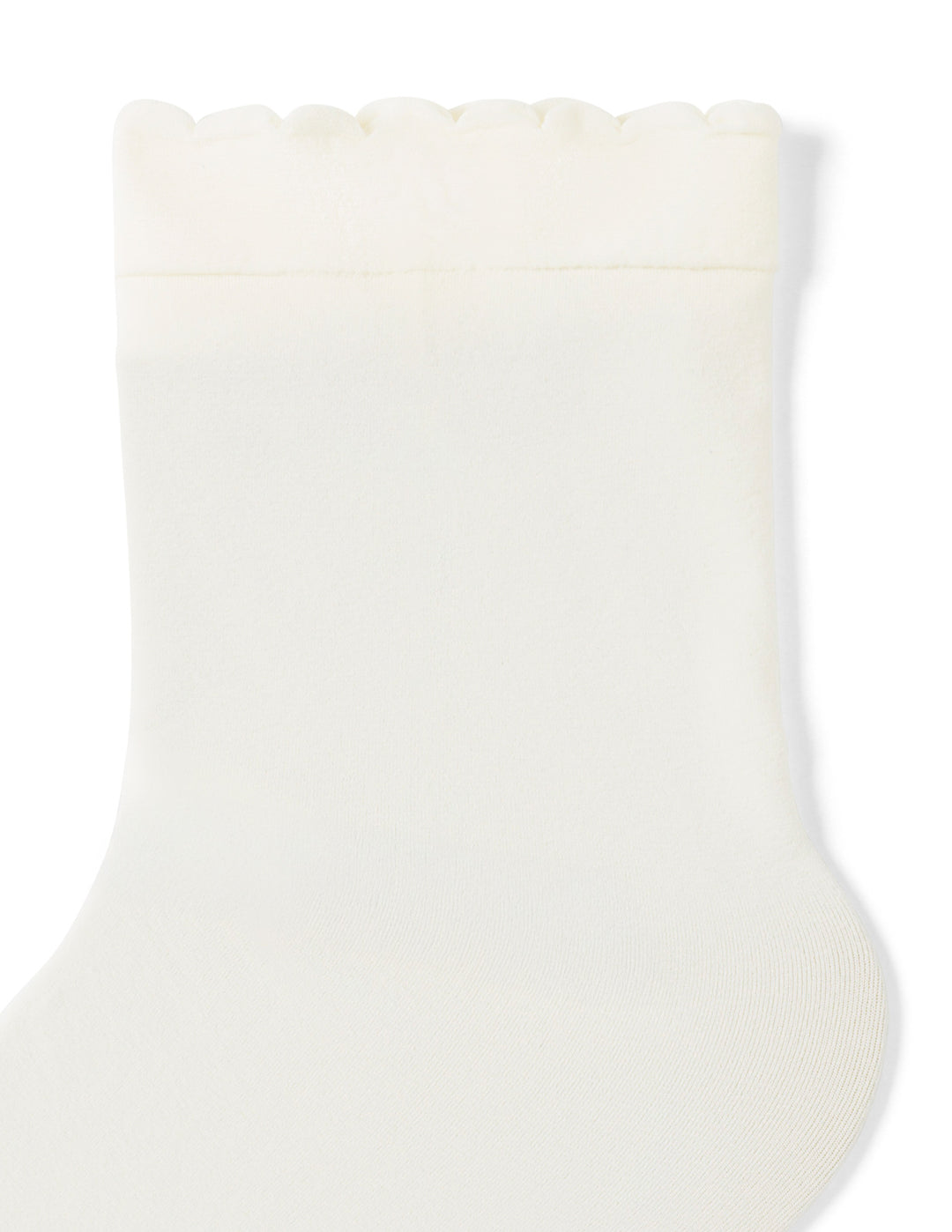 Opaque Scallop Edge Ankle Sock
