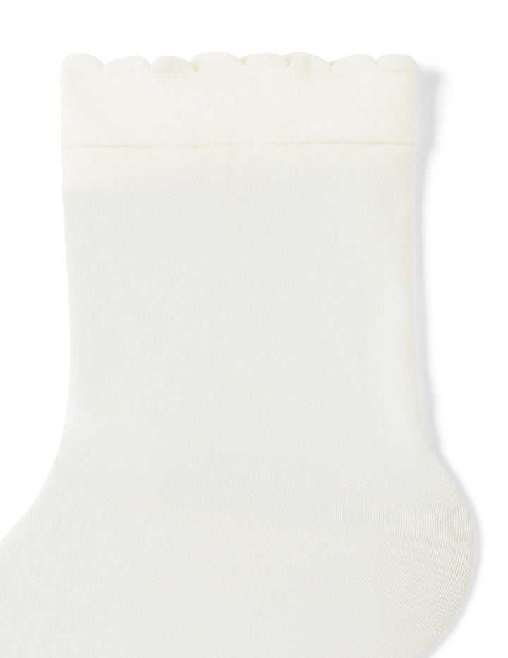 Opaque Scallop Edge Ankle Sock