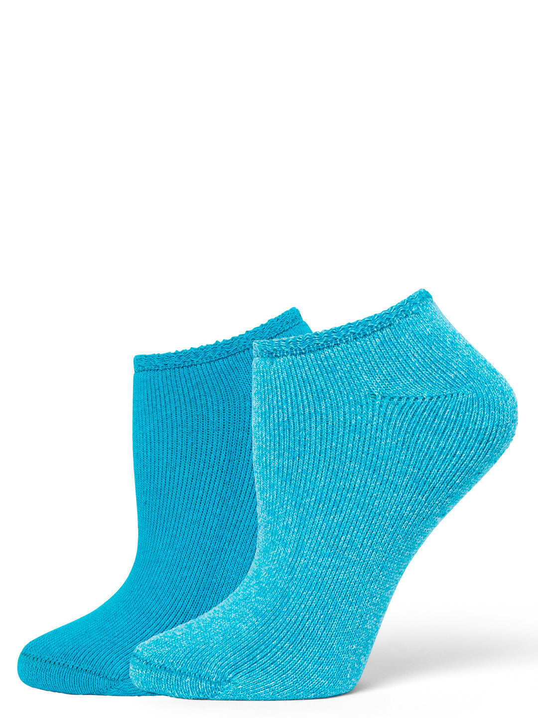Pair of blue socks on a white background