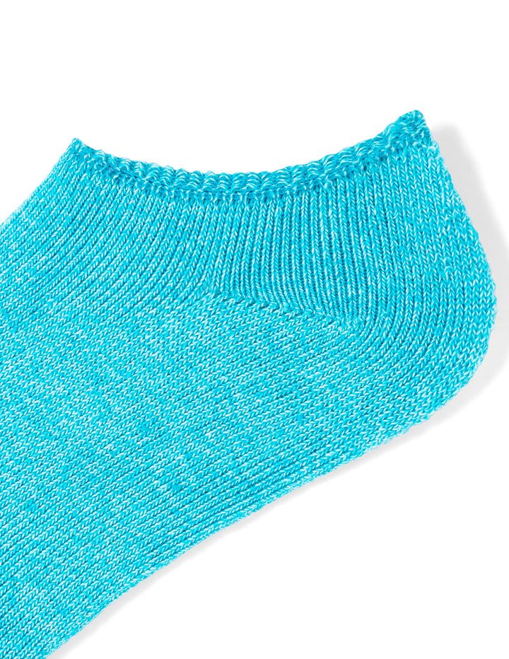 Close-up of a blue sock on a white background