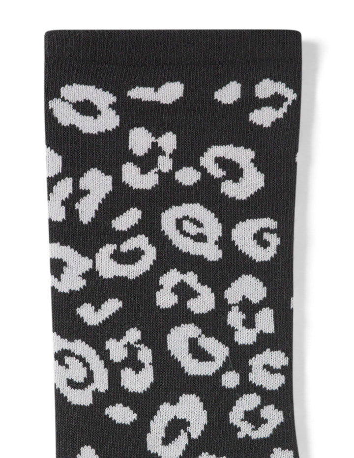 Flat Knit Leopard Crew Sock 3 Pair Pack