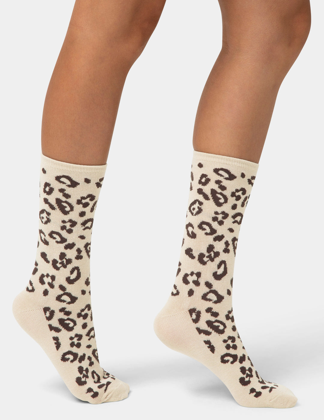 Flat Knit Leopard Crew Sock 3 Pair Pack