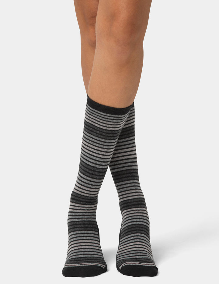 Flat Knit Striped Crew Sock 3 Pair Pack