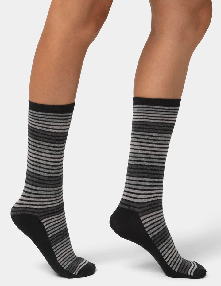 Flat Knit Striped Crew Sock 3 Pair Pack
