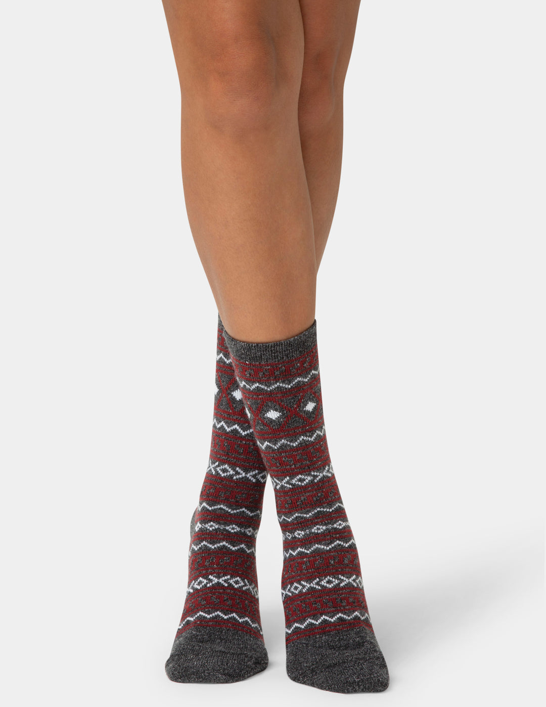 Marled Diamond Crew Sock