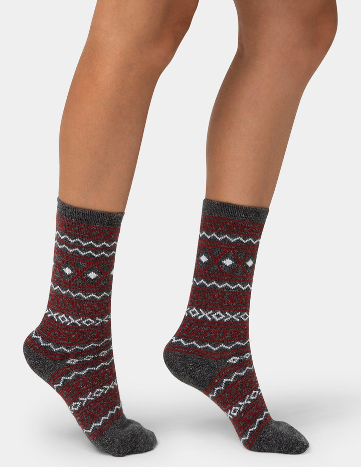 Marled Diamond Crew Sock