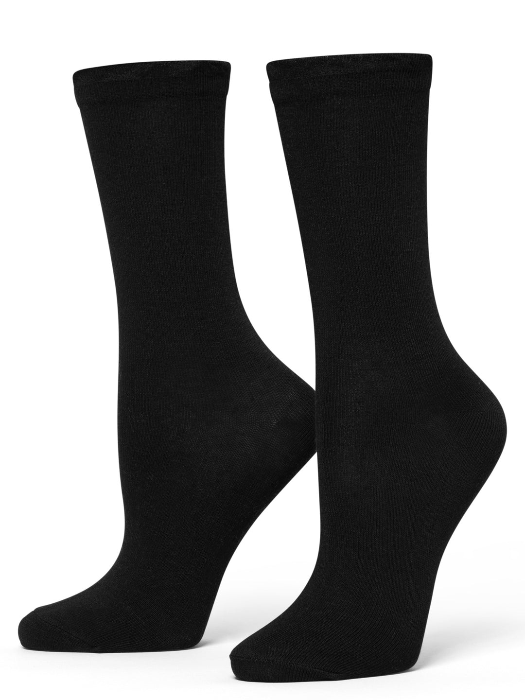 Pair of black socks on a white background