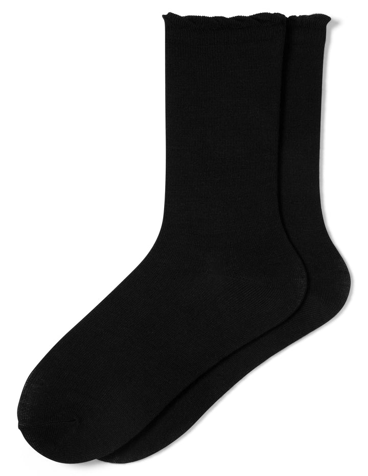 Pair of black socks on a white background