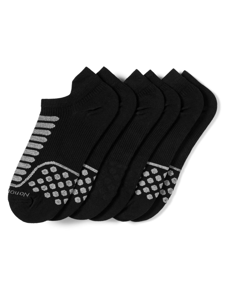 Set of black ankle socks with gray pattern on a white background