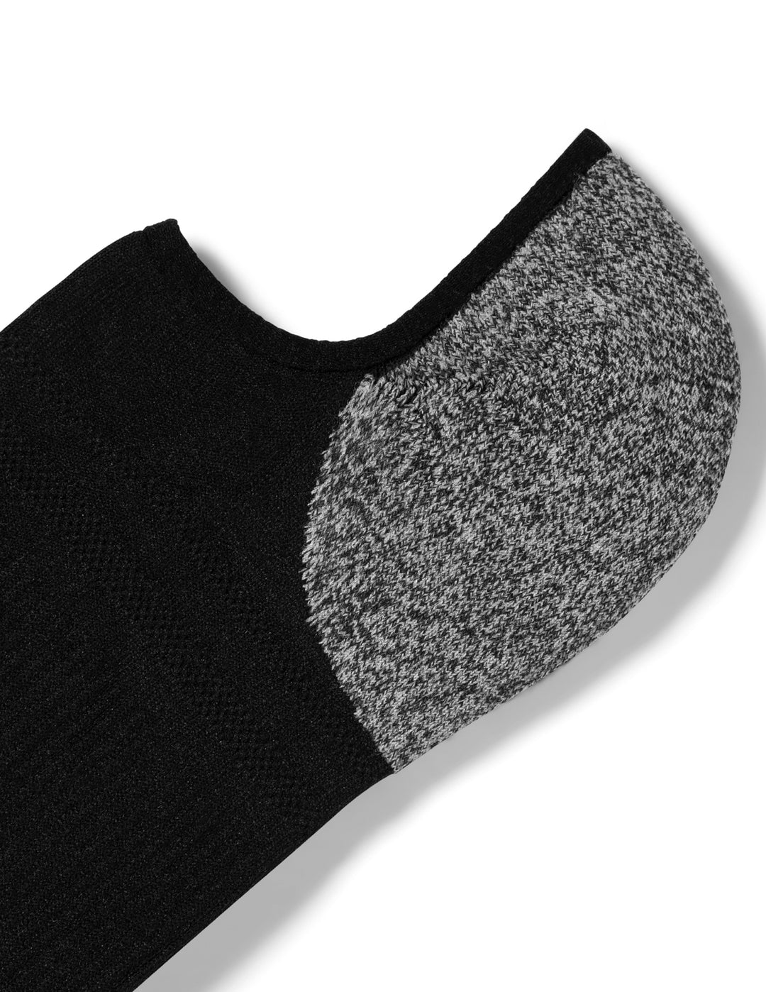 Black and gray ankle sock on a white background