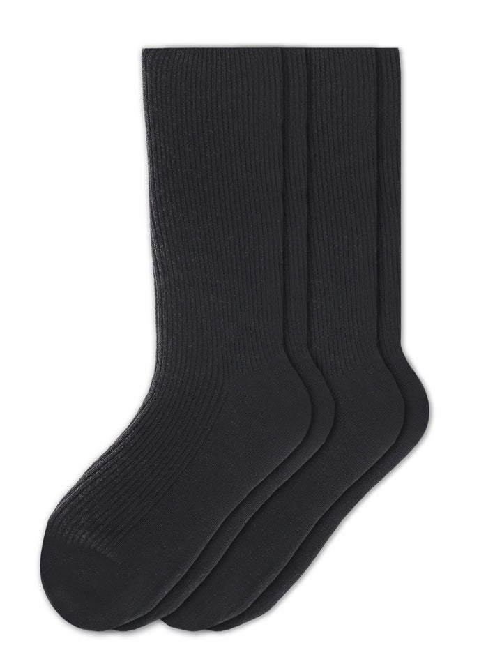 Two pairs of navy blue socks on a white background