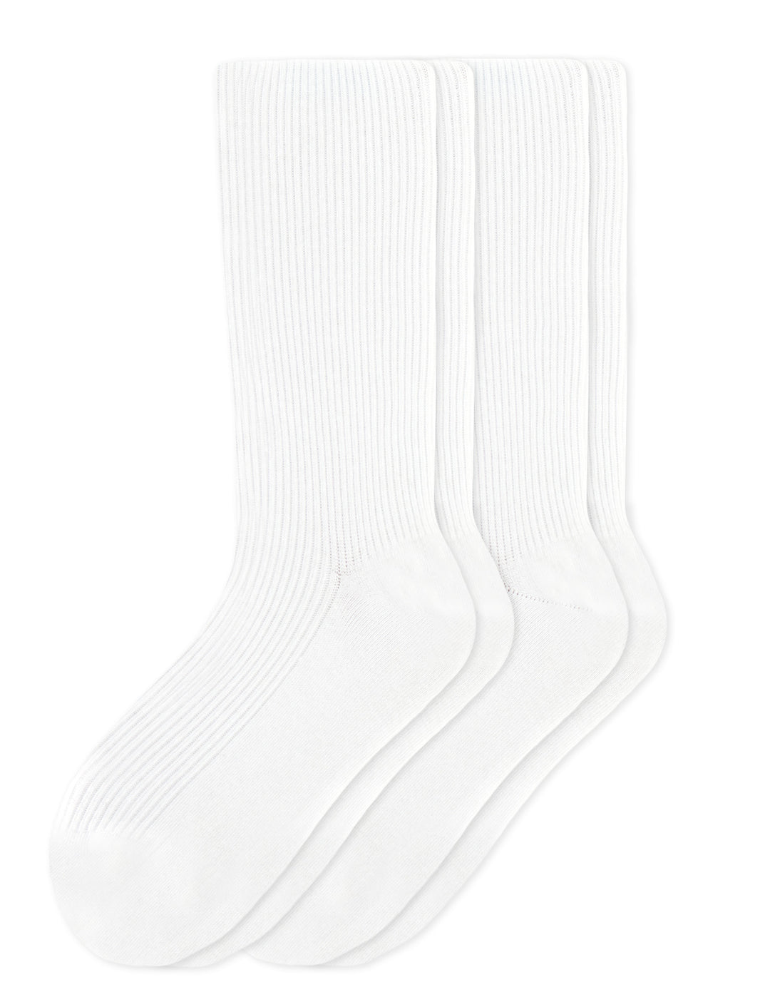 Two white socks on a white background