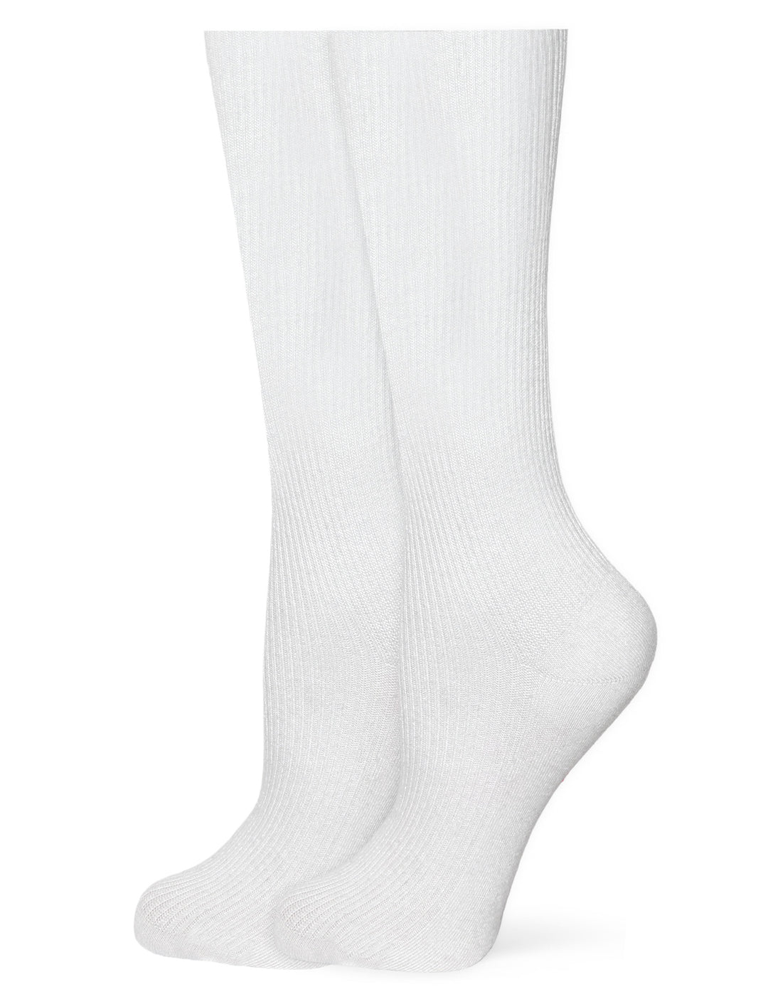 White knee-high socks on a white background
