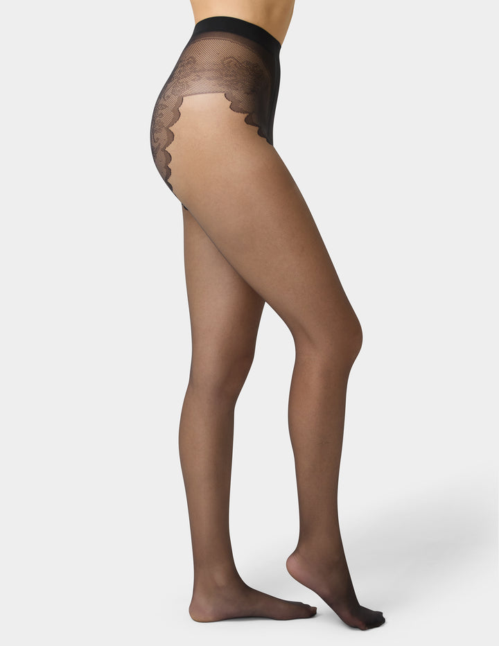 Sheer & Silky Lace Pantyhose 1 Pair Pack